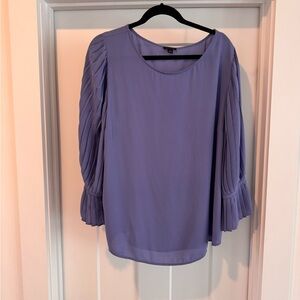 Ann Taylor Lavender Pleated Sleeve Blouse